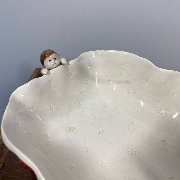 Fitz and Floyd 1987 Ceremic Santa Christmas Decorative Dish Red White  8"x12" - Picture 2 of 10